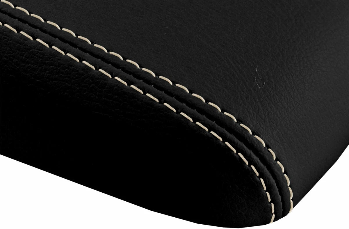 Leather Console Lid Armrest Cover for Ford Taurus (2001–2006) Beige Stitch