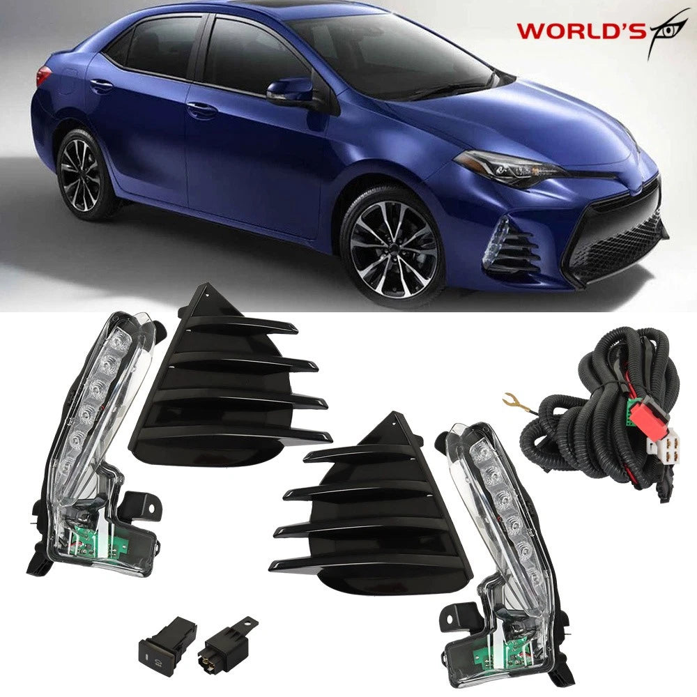 Set of 2 Fog Lamps with Harness for Toyota Corolla SE XSE (2017–2019)