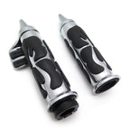 Flame Chrome 25mm Spike Hand Grip Throttle Boss for Kawasaki Yamaha