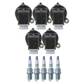 Set of 5 Ignition Coils & NGK G-Power Spark Plugs for Volvo C30 C70 S60 V70 XC90