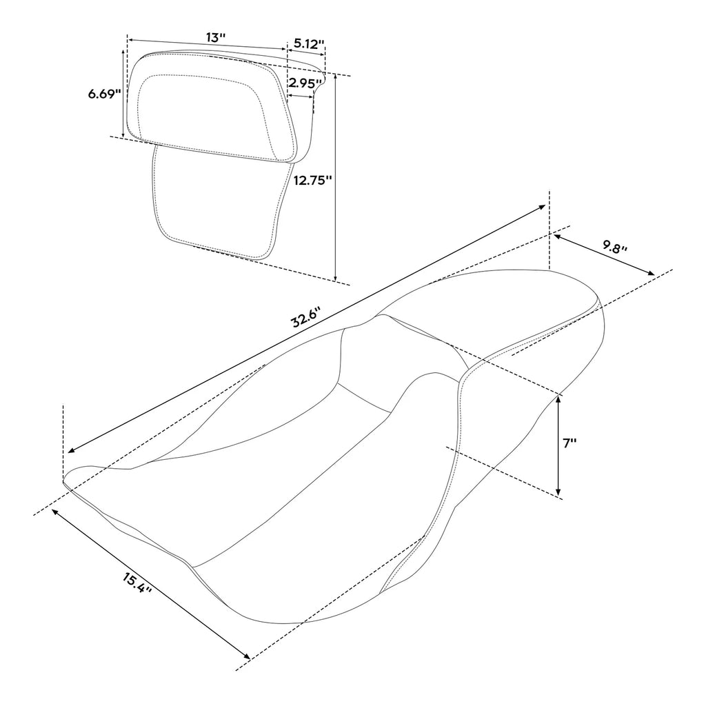 Seat Backrest Pad for Harley Street Glide (2014–2023) Black