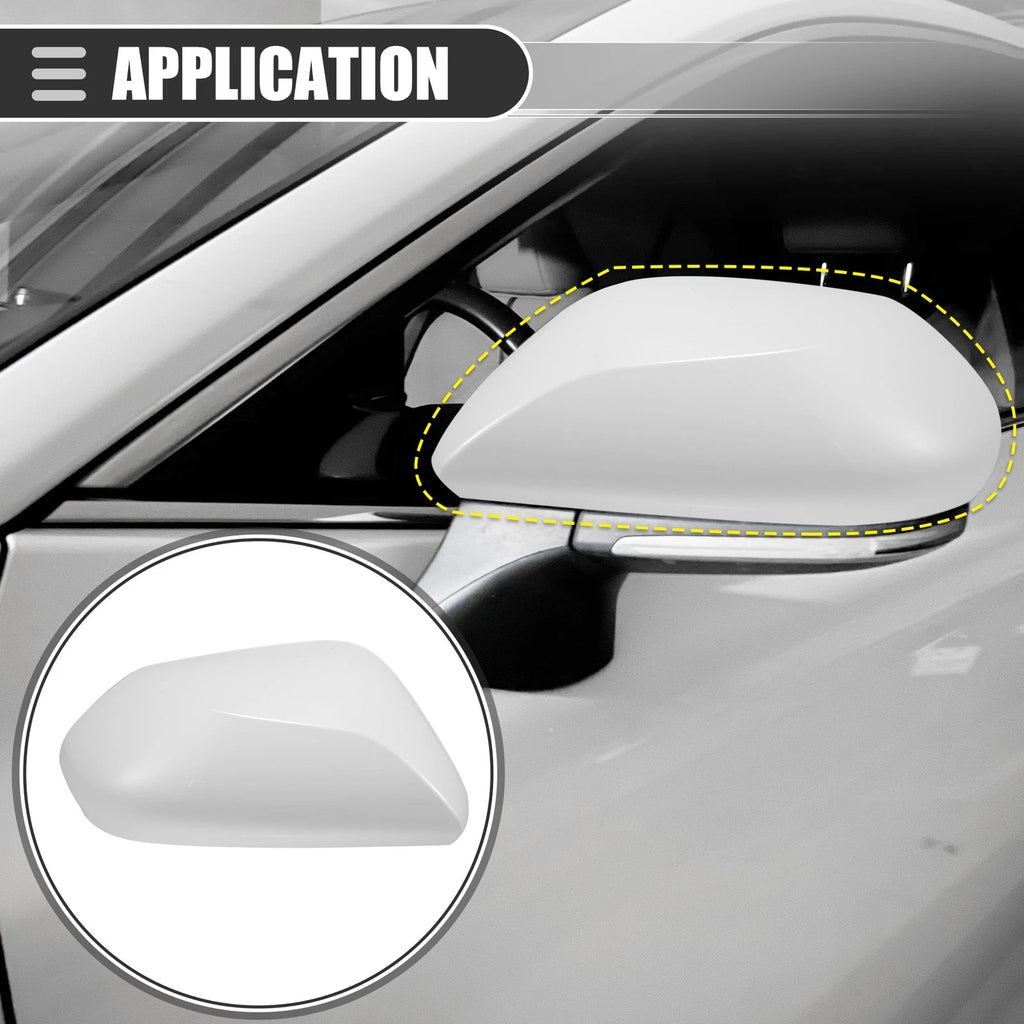 Right Side Mirror Cover Cap for Toyota Prius (2016–2019) ABS White