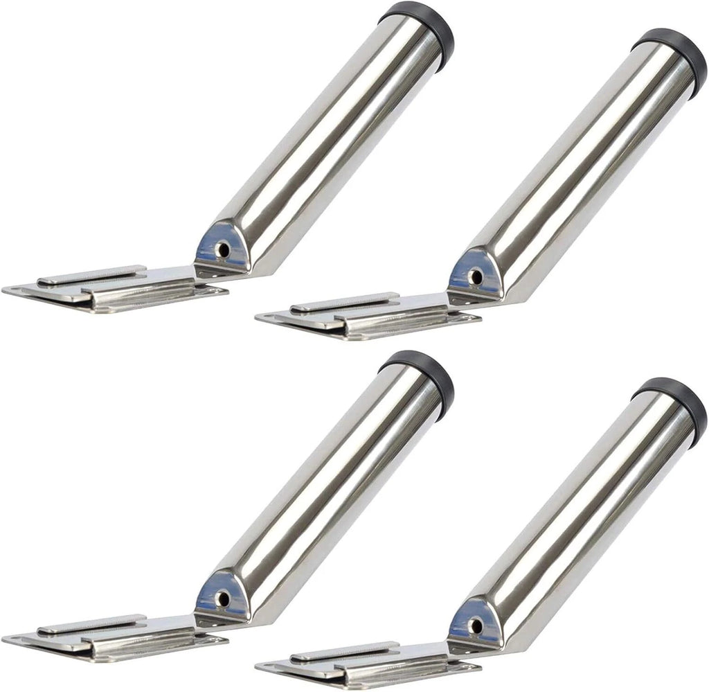 Set of 4 Removable 30 Degree Boat Fishing Rod Holders Slide Mount