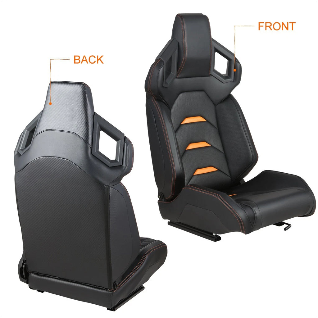 2Pcs Reclinable Racing Seats for Universal Fit (Carbon Fiber Pattern)