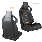 2Pcs Reclinable Racing Seats for Universal Fit (Carbon Fiber Pattern)