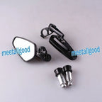 7/8" Handle Bar End Rear View Mirror Black for Honda Yamaha Motorcycle