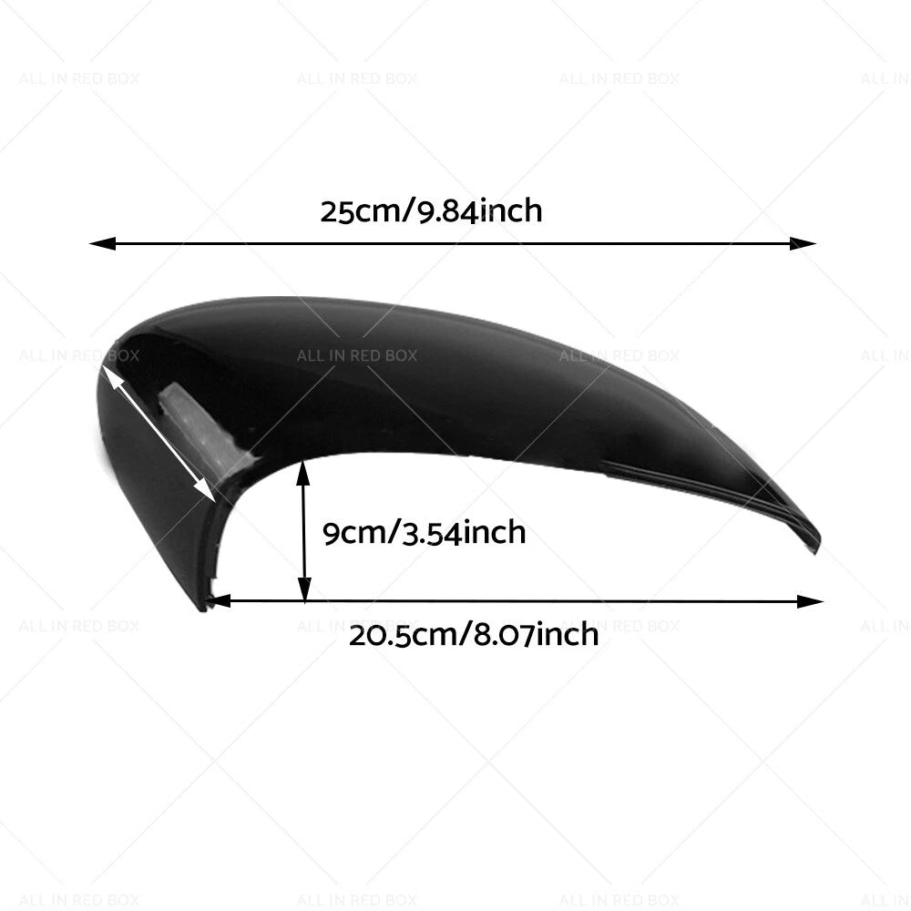 Set of 2 Wing Mirror Covers Gloss Black for Ford Fiesta MK7 (2008–2017)