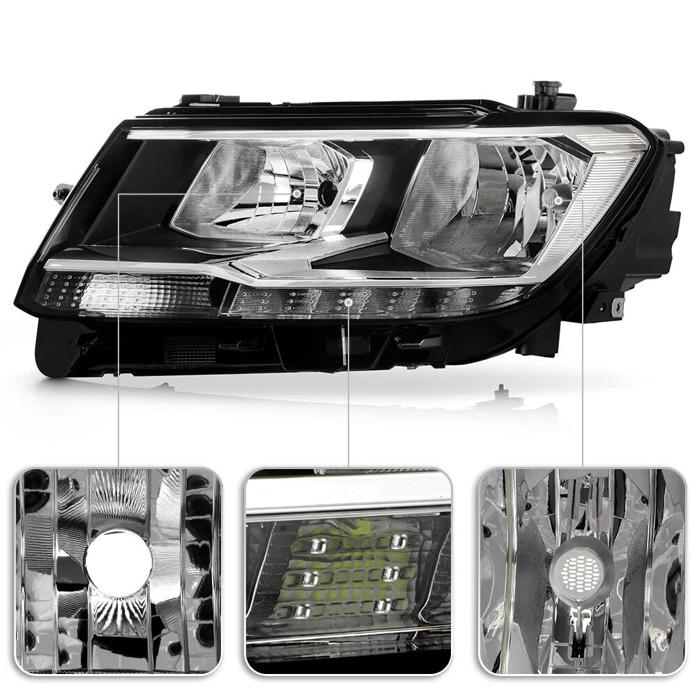 Halogen Headlight Driver Side for Volkswagen Tiguan (2018–2021) w/ LED DRL