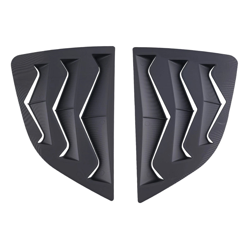 Set of 2 ABS Rear Window Louvers for Honda Jazz (2014–2019) Gloss Black