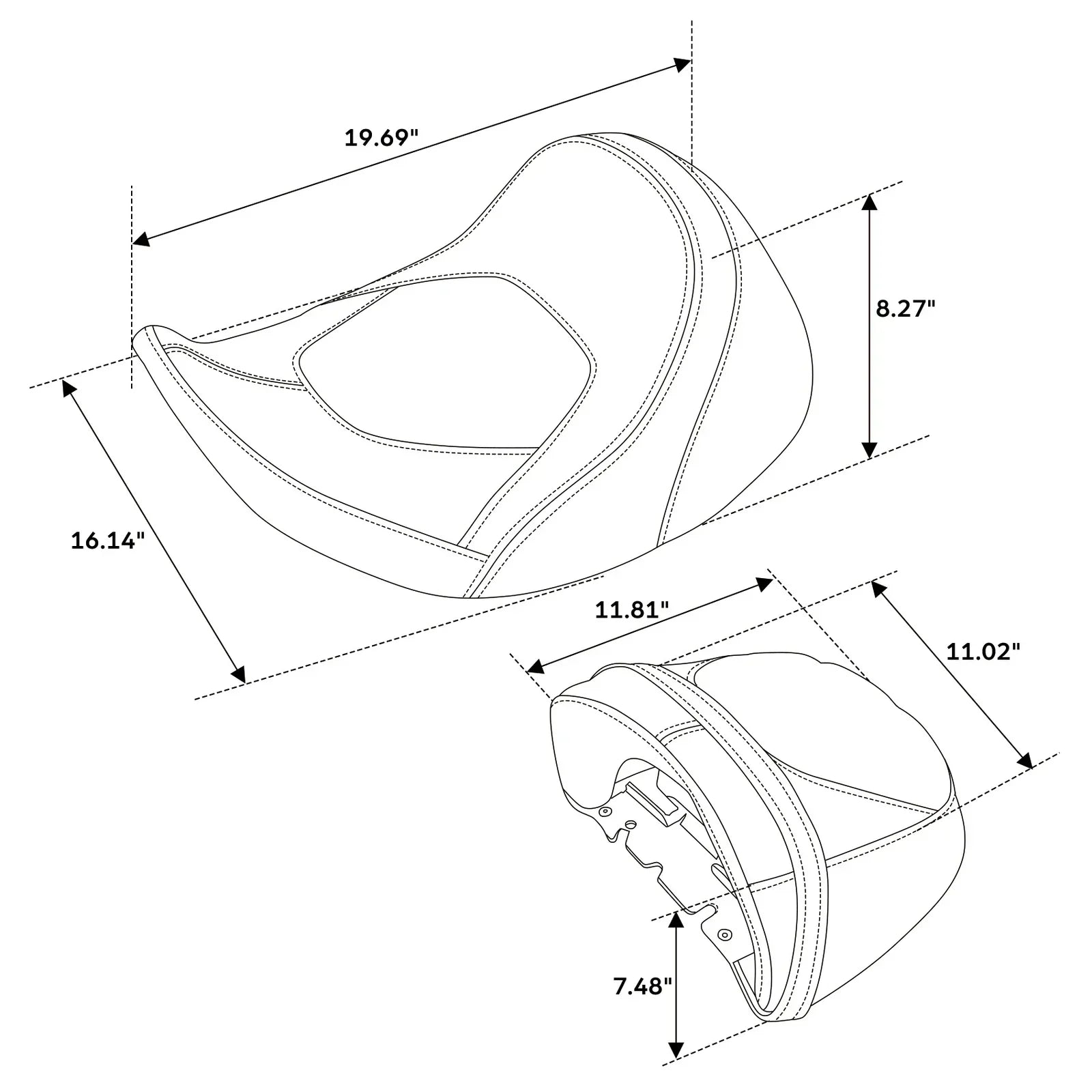 Driver & Passenger Seats for Harley CVO Street Road Glide (2023-2025) Black