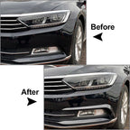ABS Glossy Black Front Fog Light Trim for VW Passat Variant (2017-2018)