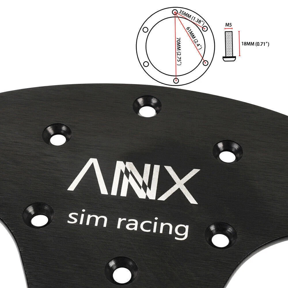 Suede Leather Steering Wheel + Black Hub Adapter for PXN V10