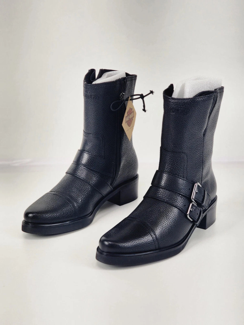 Women's Jerilyn Double Buckle Leather Motorcycle Boots for Harley-Davidson