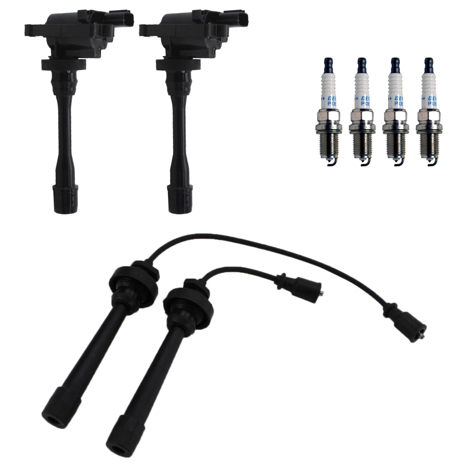 Set of 2 Ignition Coils & 4 Iridium Spark Plugs for Dodge Stratus (1995–2006)