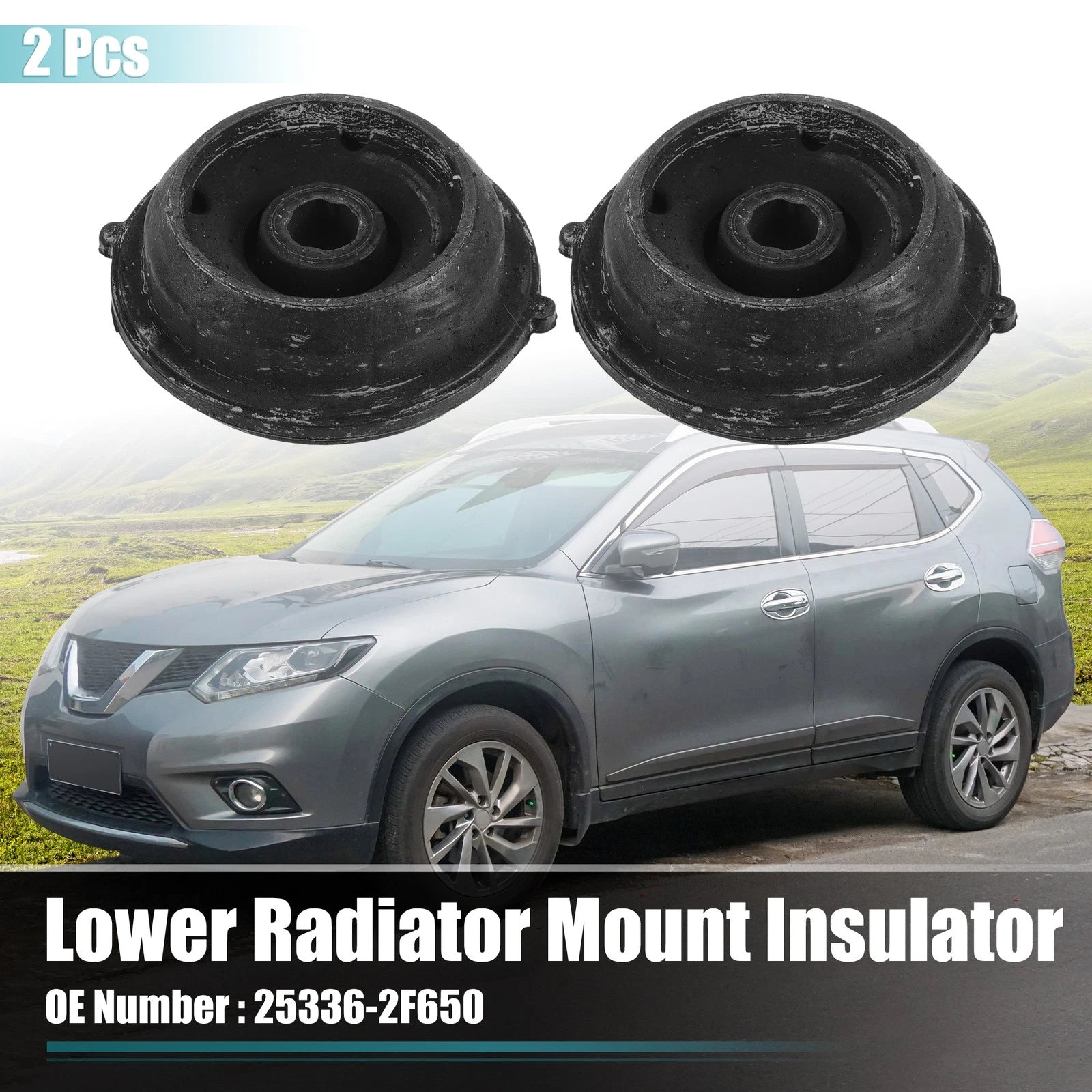 2X Rubber Lower Radiator Mount Insulator for Hyundai Santa Fe (2021–2023)
