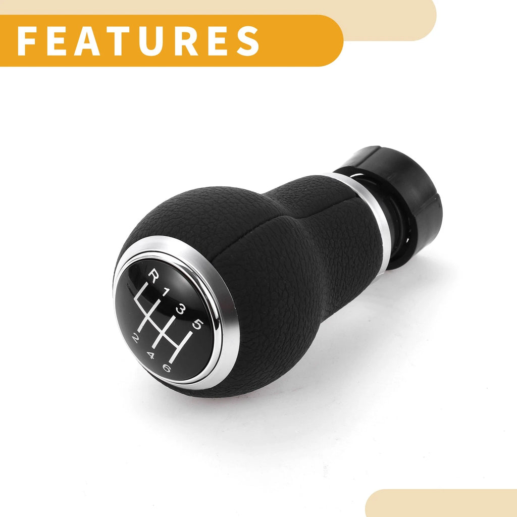 6 Speed Manual Gear Shift Knob for Audi A3 8P (2003–2013) Faux Leather Silver