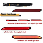 2X 3D Optic Red Lens LED Rear Bumper Reflectors for Toyota