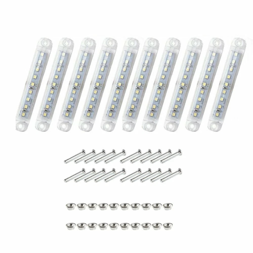Set of 10 LED Side Clearance Marker Lights for Truck Car (12V)