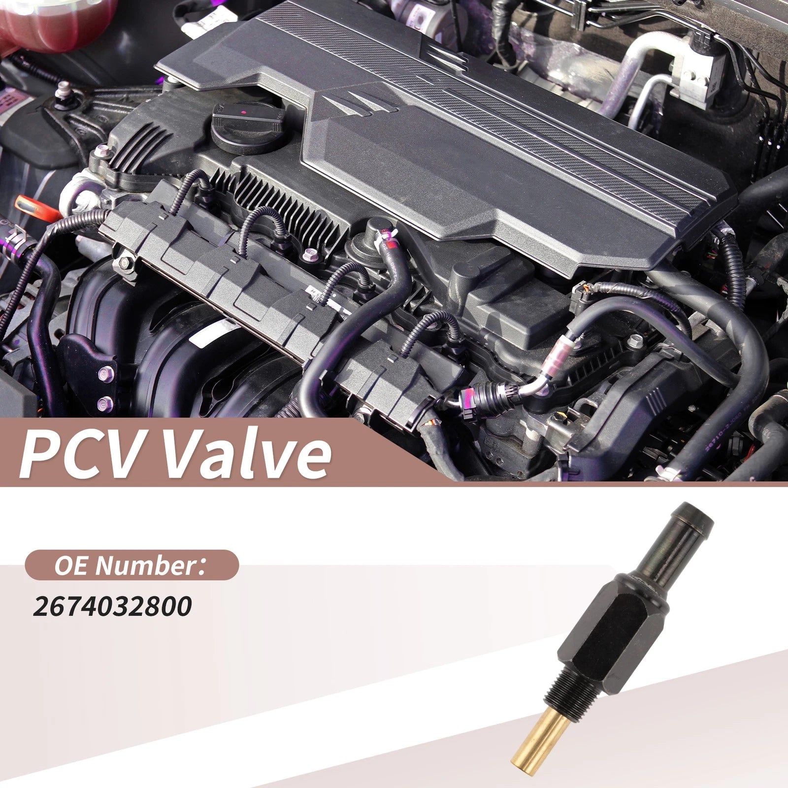PCV Valve for Hyundai Accent (1995–2002) 2674032800 Plastic Metal Black