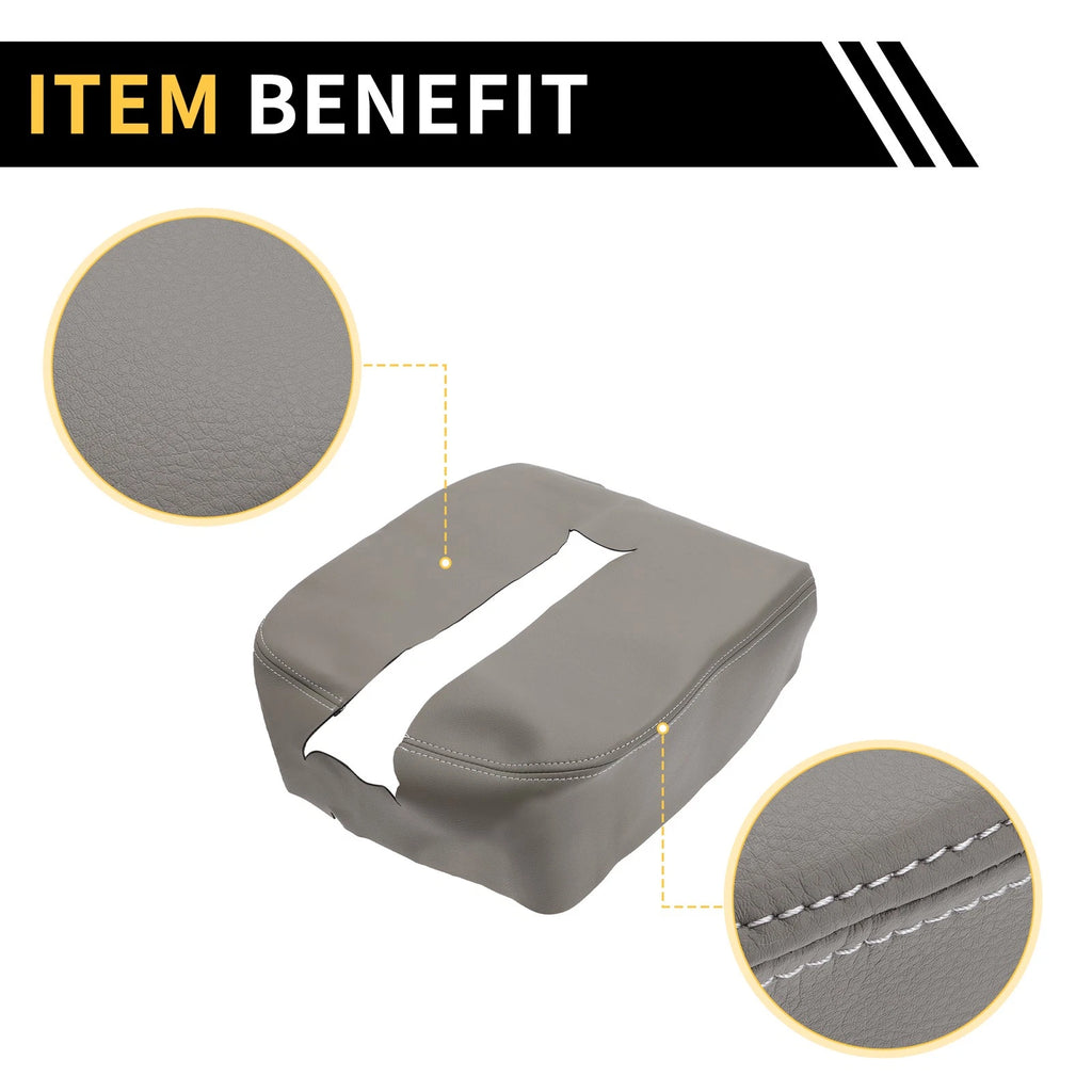 Armrest Protector for Chevrolet Silverado (Microfiber Leather, Grey)