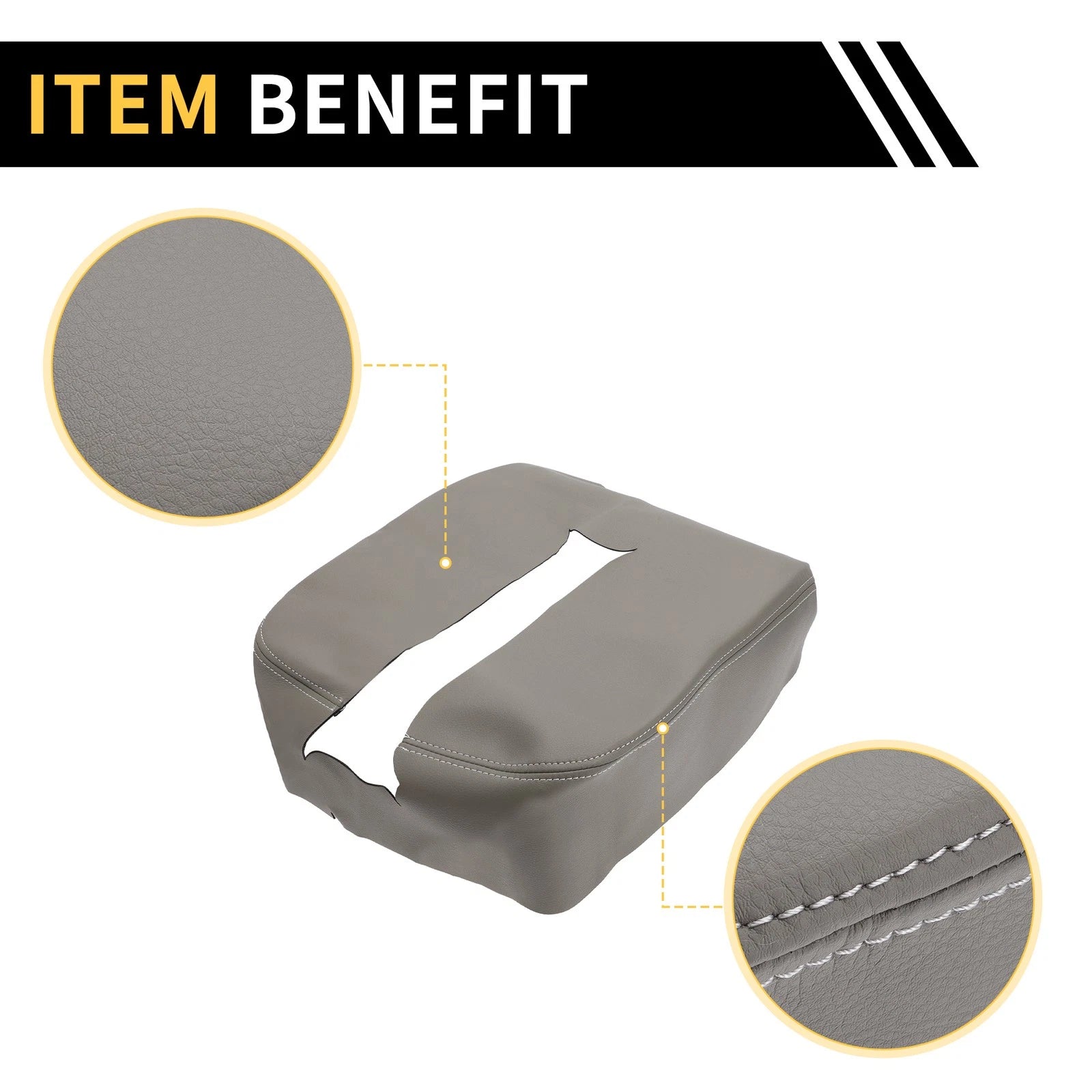 Armrest Protector for Chevrolet Silverado (Microfiber Leather, Grey)
