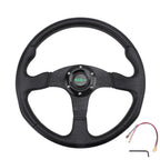 14" Racing Steering Wheel for Universal Fit (6 Bolt, Black)