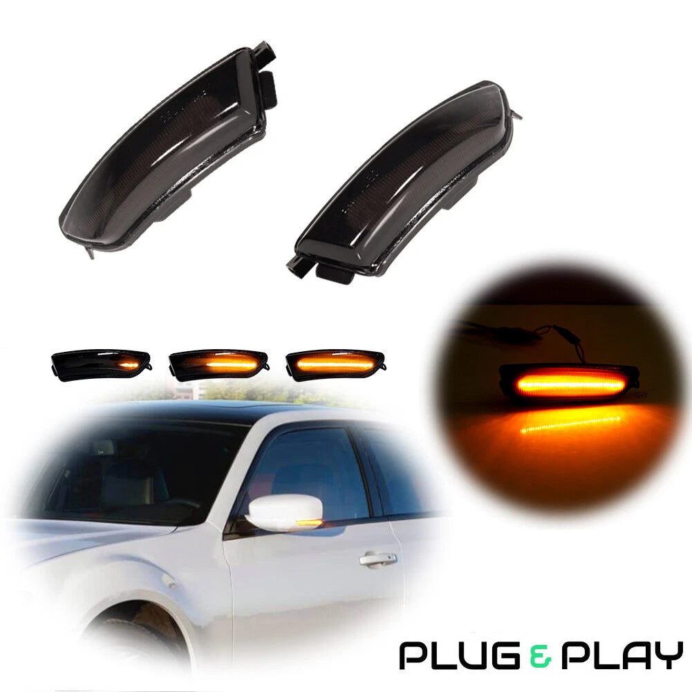Sequential Amber Turn Signal Side Mirror LED Lights for Chrysler 300 (2023)