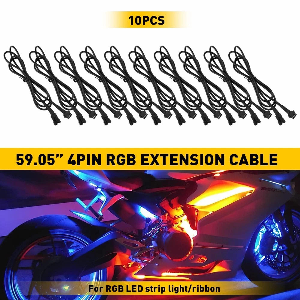 Set of 10 Extension Wire Cable Connectors for RGB LED Strip Lights