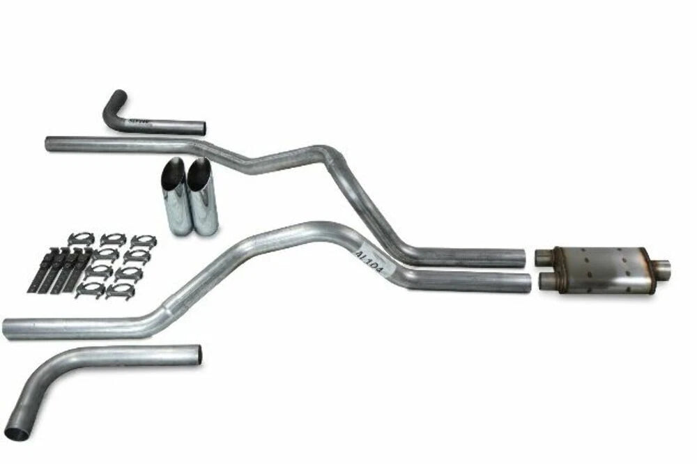 2.5" Dual Exhaust Kit for Chevy GMC 1500 (2019–2025) with Slash Tips