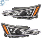 Set of 2 Headlights for Hyundai Elantra (2019–2020) Black Housing Halogen