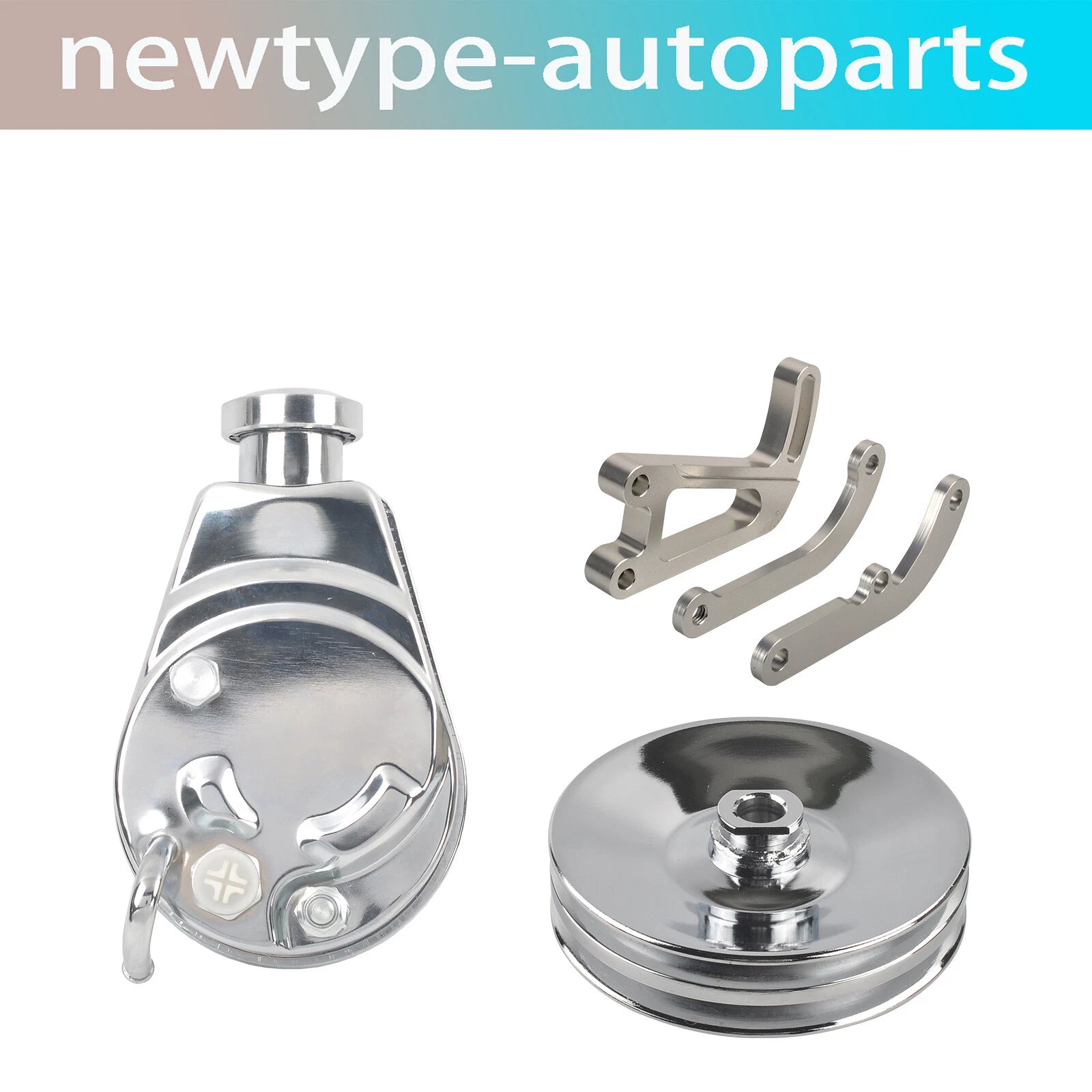 Saginaw Power Steering Pump & Keyway Pulley Bracket Kit for Small Block Chevy