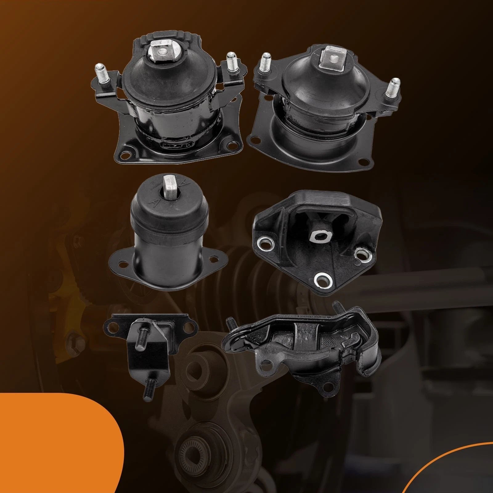 Set of 6 Motor & Transmission Mounts for Honda Accord 3.0L (2003–2007)