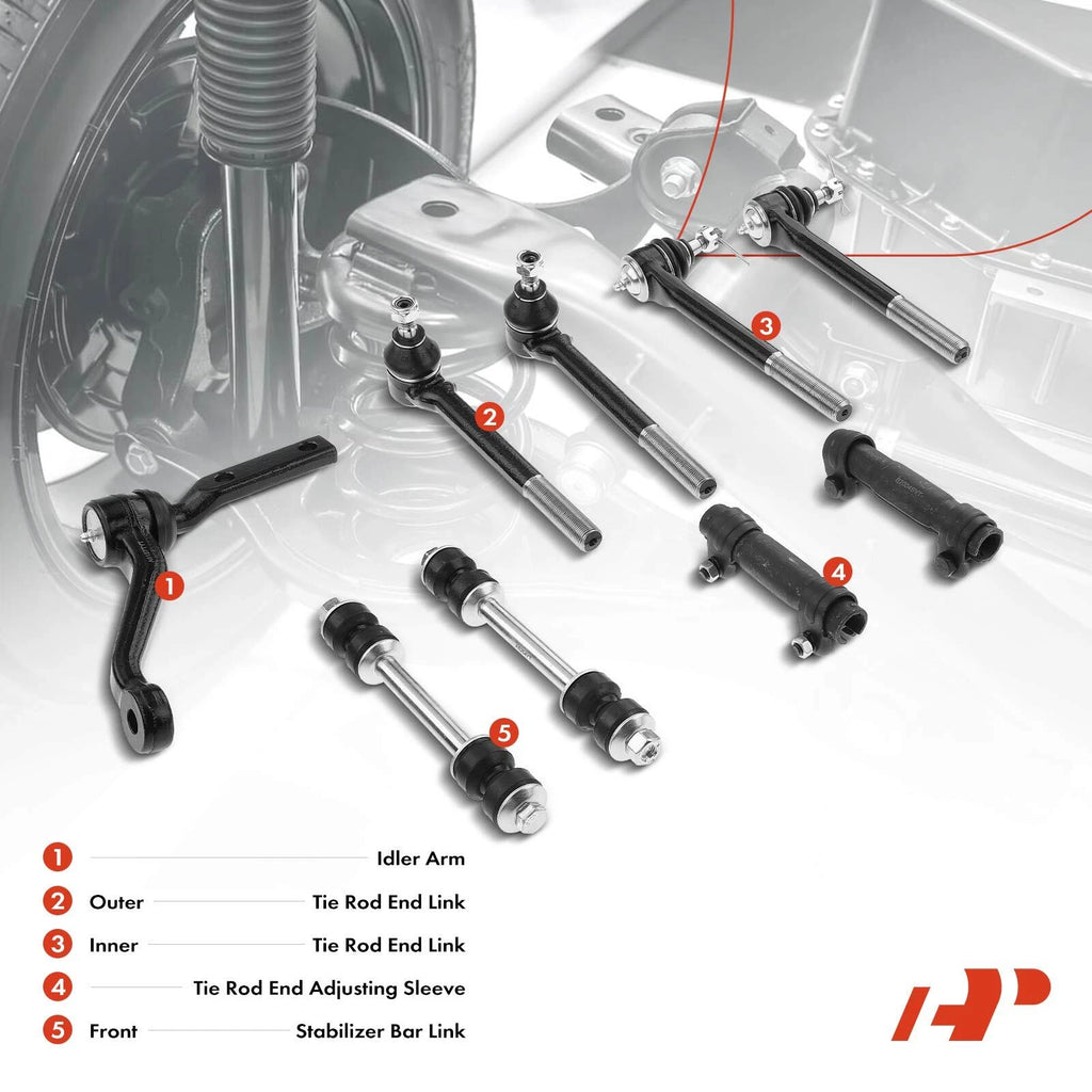 9x Sway Bar Link & Tie Rod End for Chevy S10 Blazer (1991–2005)