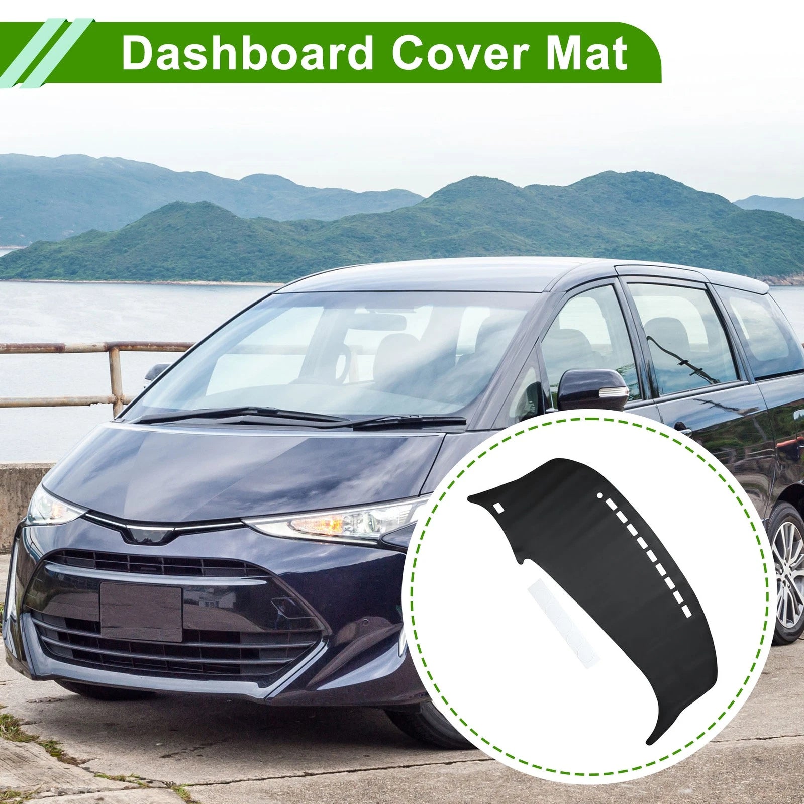 Dashboard Cover Mat for Toyota Previa 50 (2006–2019) Black