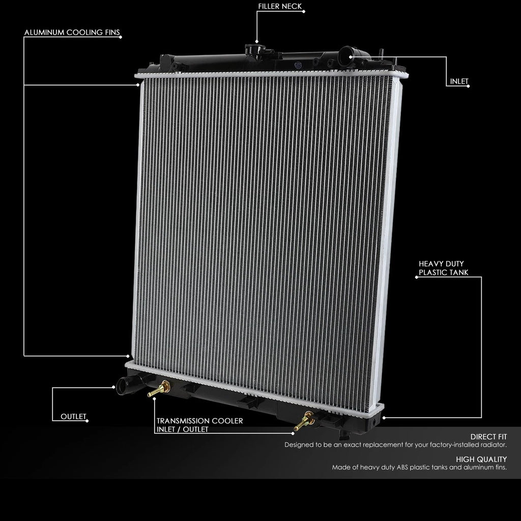 Full Aluminum Core Cooling Radiator for Nissan Frontier/Xterra (2005–2018) DPI 2807