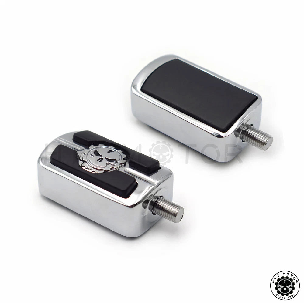 2X Chrome Skull Shift Peg for Harley Davidson Low Rider/Bad Boy (1987–2017)