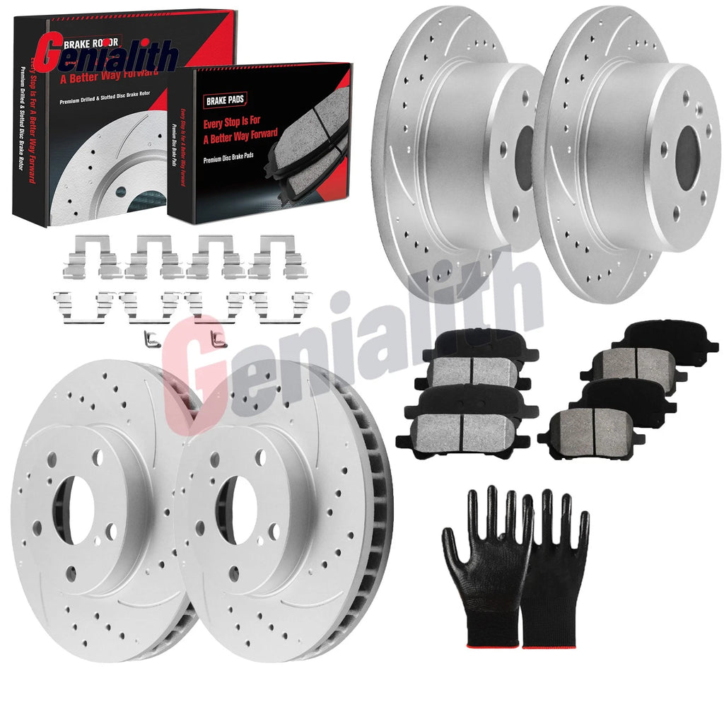 Set of 2 Front + 2 Rear Disc Brake Rotors Pads for 2000-2004 Toyota Avalon