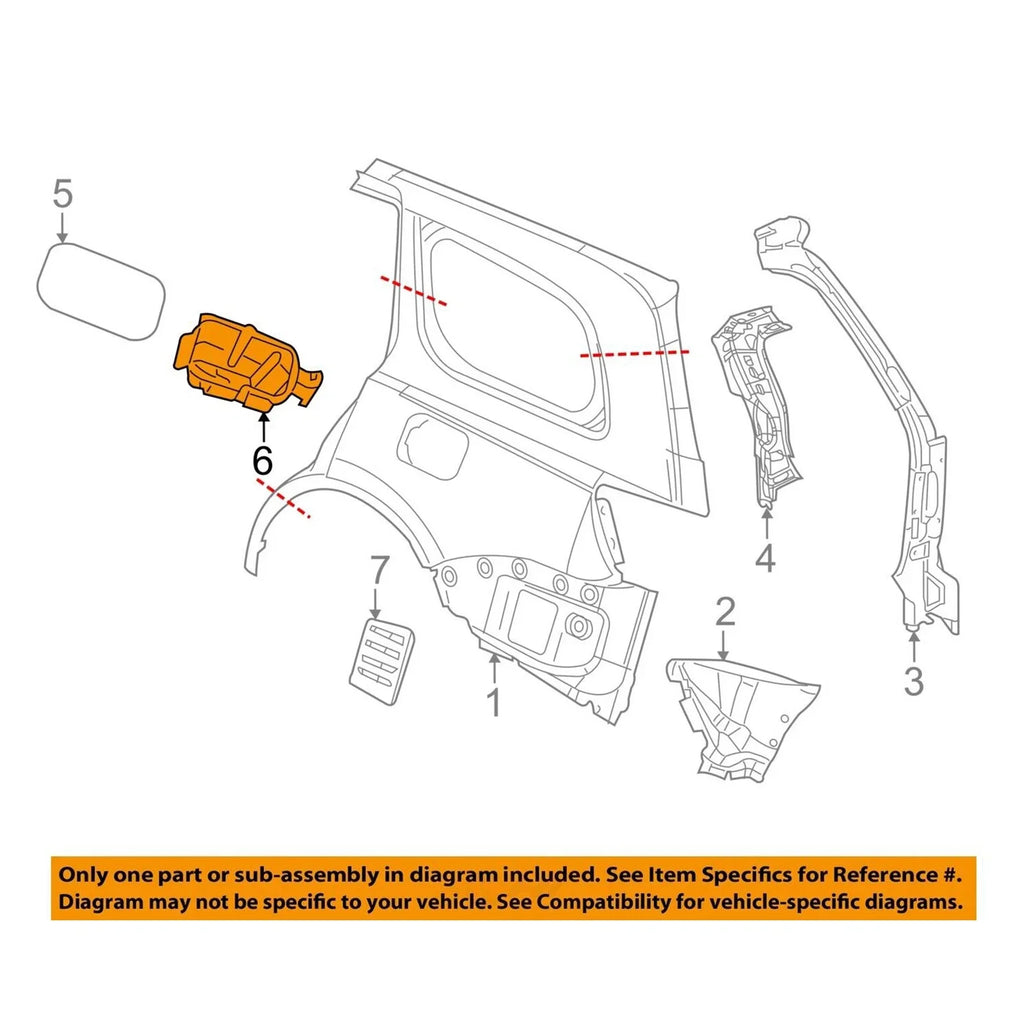 Fuel Filler Gas Door Housing Kit for Dodge Durango (2014-2020)