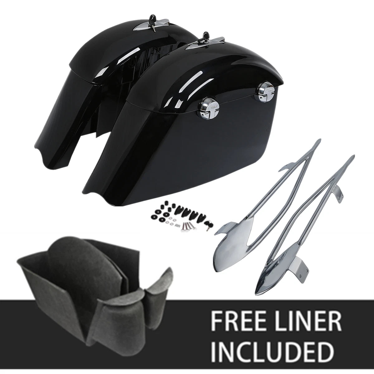 Saddlebags Electronic Latch Protector Rails for Indian Chieftain Roadmaster (2014–2023)