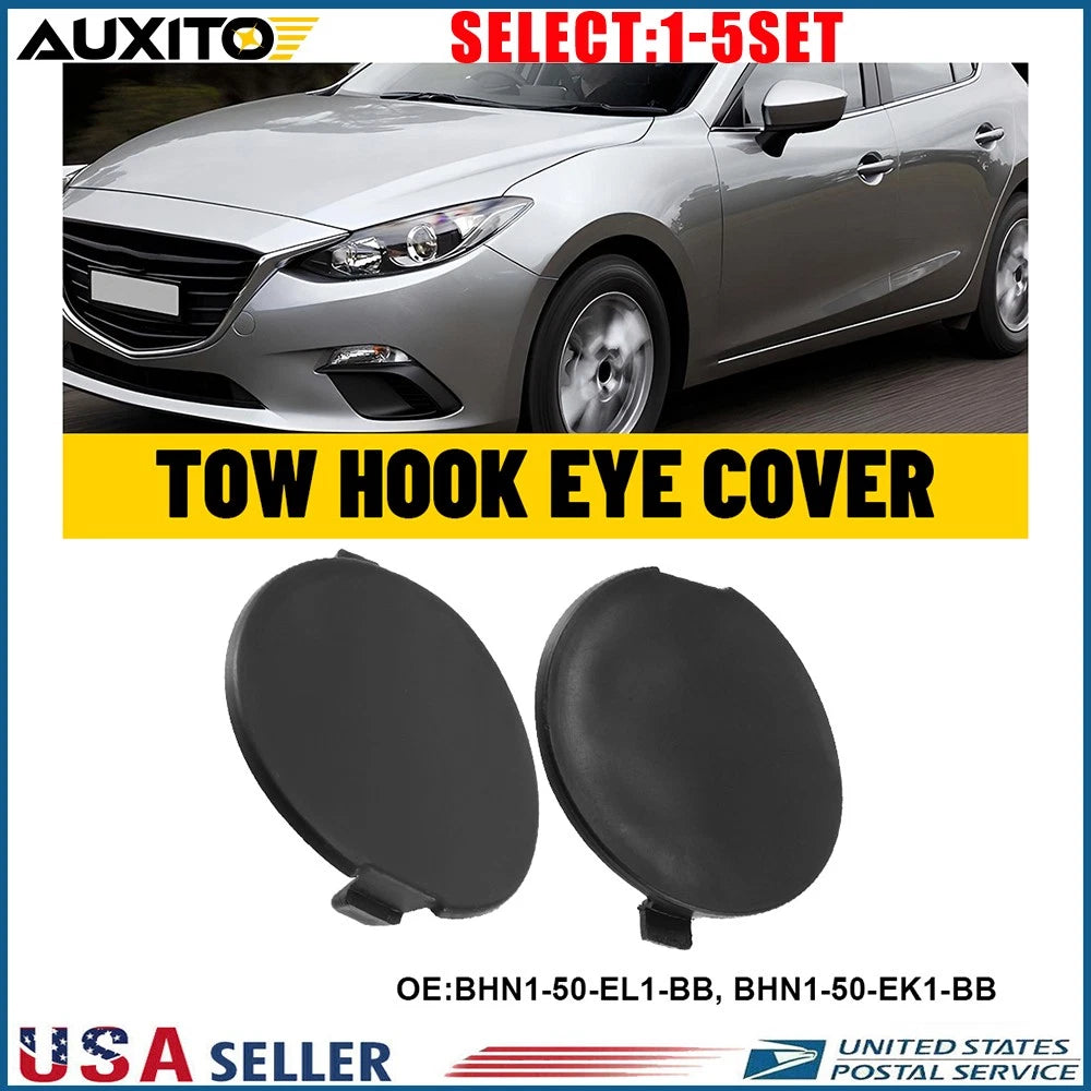 Set of 2 Rear Tow Hook Cover Caps BHN1-50-EL1-BB for Mazda 3 (2014–2016)