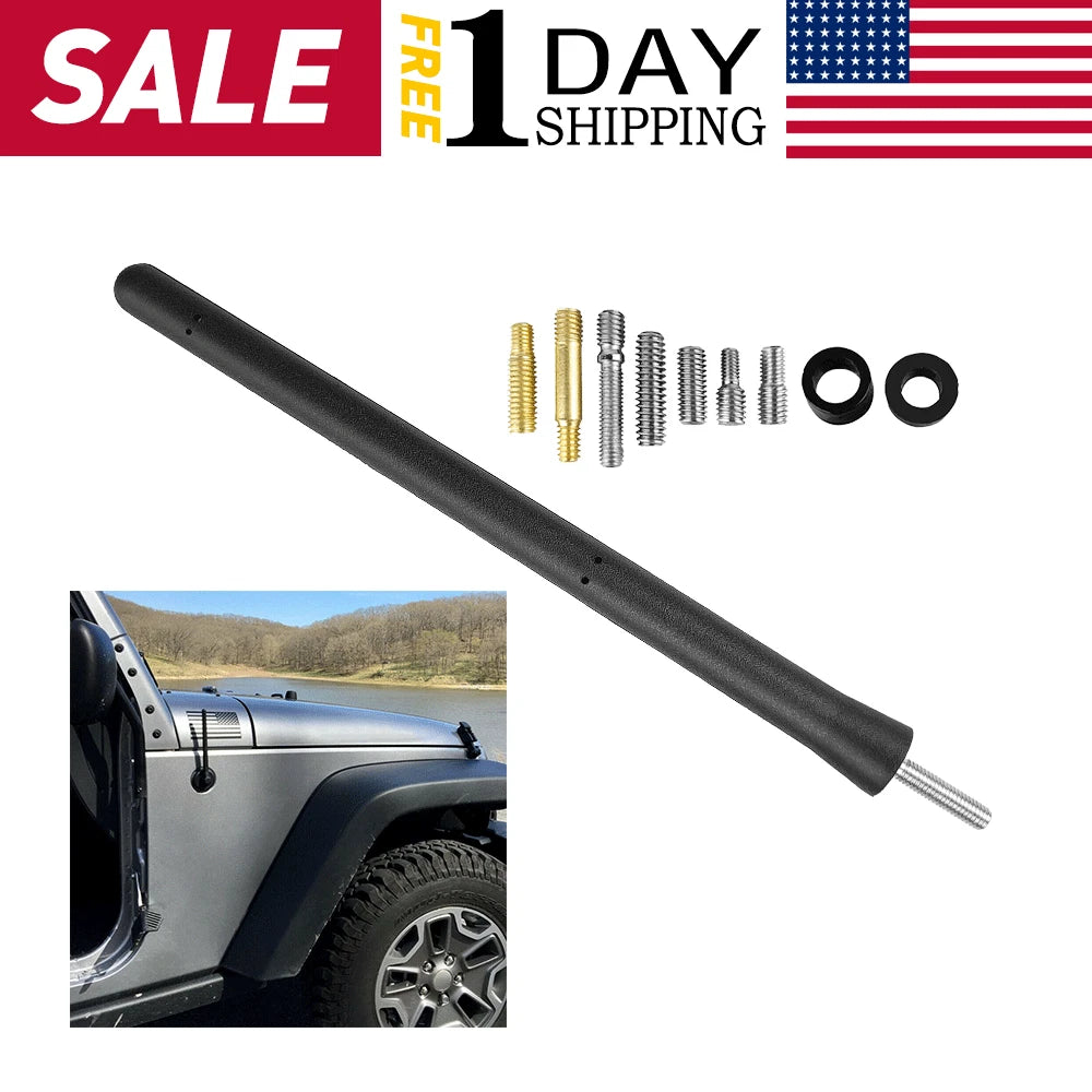 Short Black Antenna Mast for Dodge Ram 1500 2500 3500 (2009–2020)