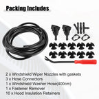 Set of 2 Front Windshield Washer Nozzle Kit for Dodge RAM (with 4M Hose)
