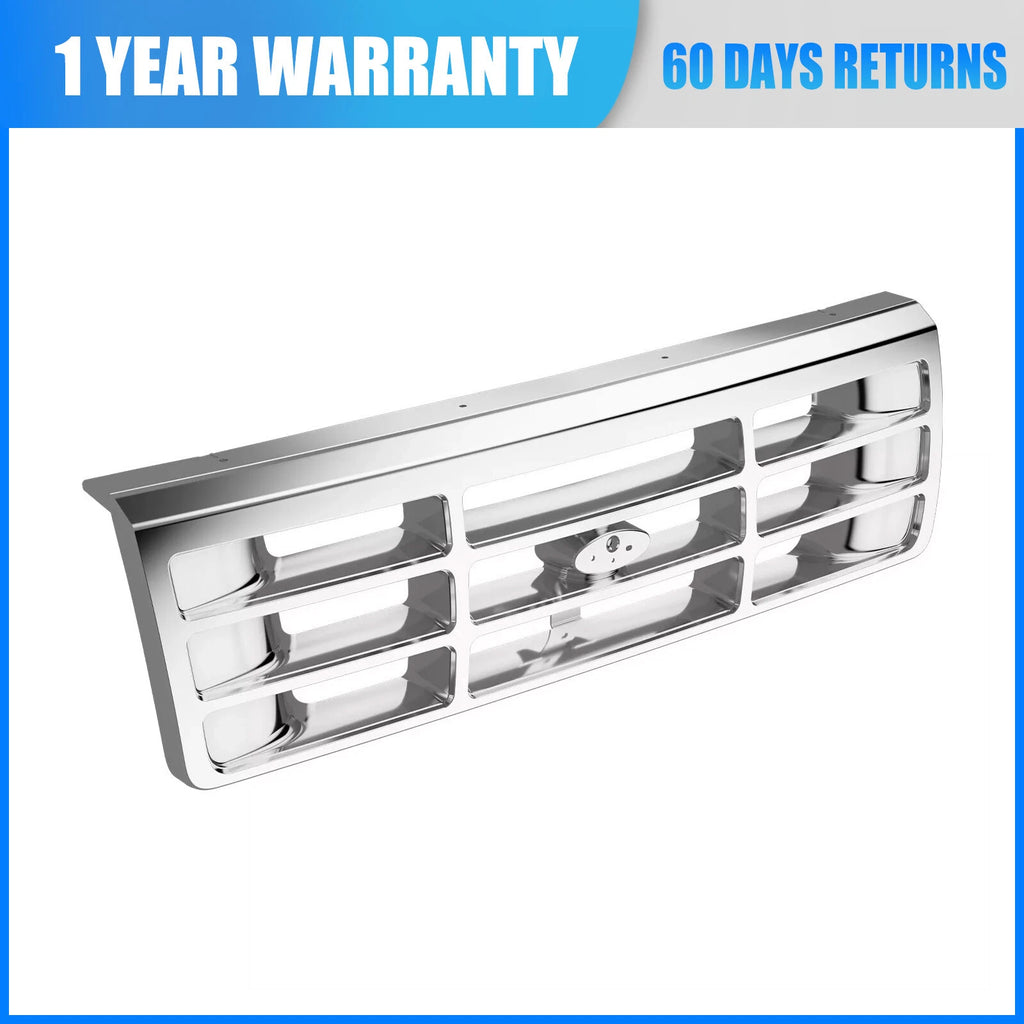 Chrome Front Bumper Grille for Ford F-150 (1992–1996) F-250 F-350 (1992–1997)