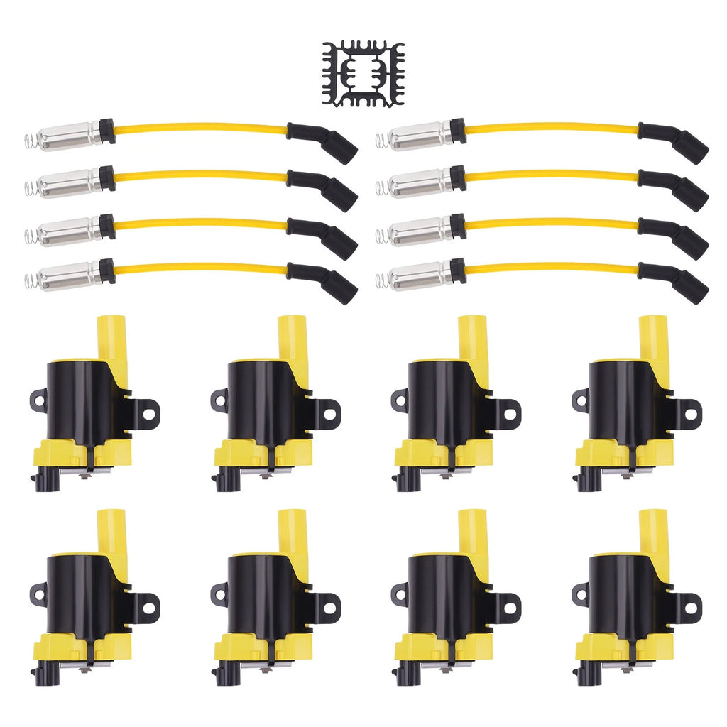 8X Ignition Coil & Wire for Chevrolet GMC V8 4.8L 5.3L 6.0L (2000–2023) 10457730