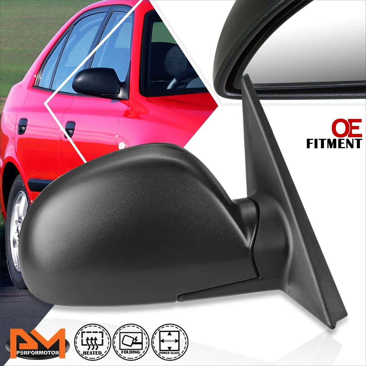 Power Heated Right Side Door Mirror for Hyundai Accent (2002–2005)