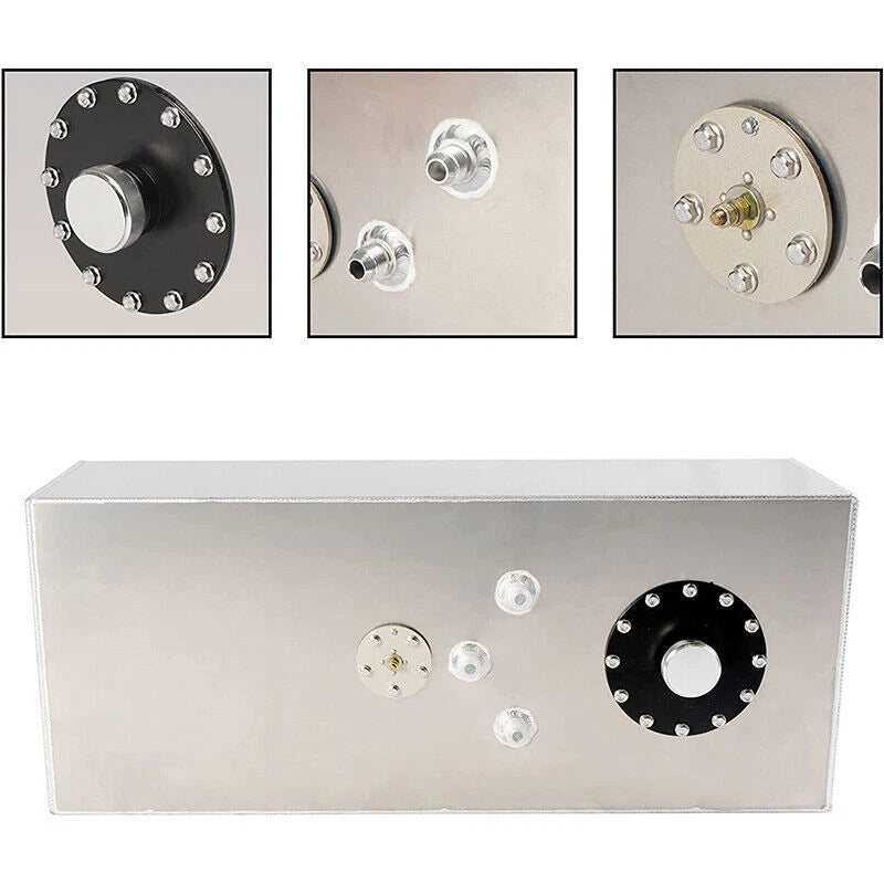15 Gallon Polished Aluminum Racing Fuel Cell Gas Tank with Cap Level Sender