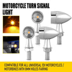 Set of 4 Chrome Bullet Mini LED Turn Signals for Motorcycle (Universal)