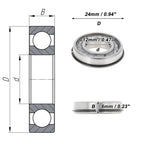 Deep Groove Ball Bearing 12x24x6mm for Scooter Skateboard (P0)