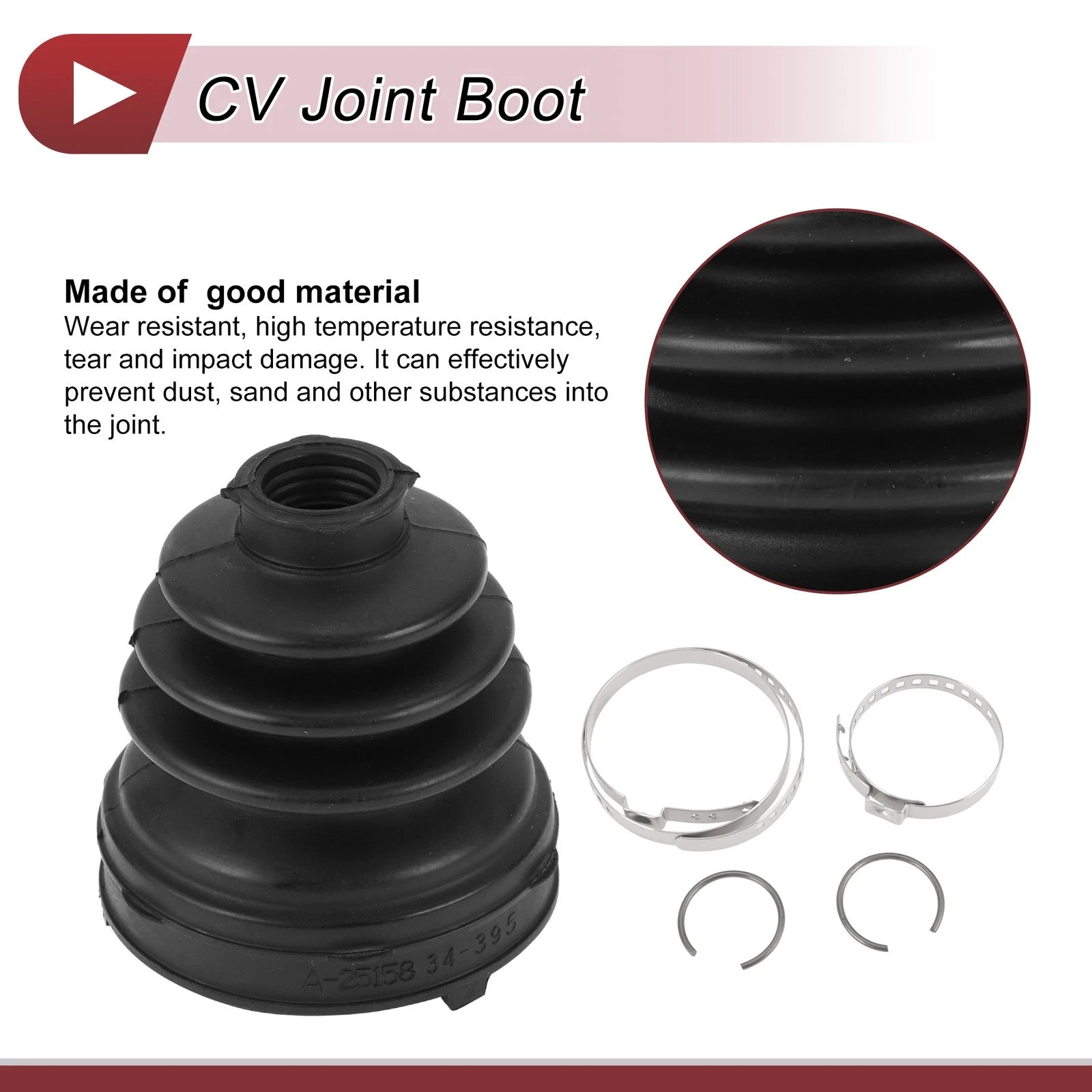 Left Inner CV Joint Boot Kit with Clamp for Honda Civic (2006–2011)