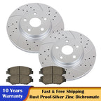Front Slotted Rotors and Brake Pads for Toyota Corolla Vibe Matrix (2003–2008)